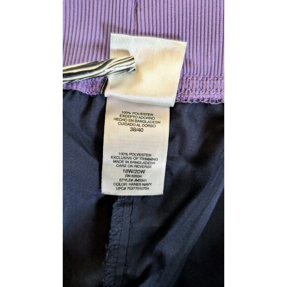 JMS Just My Size Capri Pants Women's 18-20 Hanes Navy Polyester Elastic Waist - Picture 4 of 9